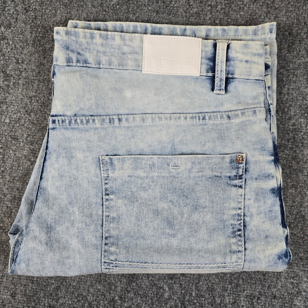 Southpole Denim Shorts Acid Wash Slim Fit Casual Fashionable Mens Size 38